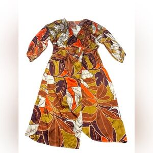 Anthropologie Printed Wrap Dress Size 2X Vibrant Floral Pattern NWT